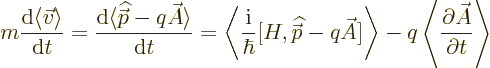\begin{displaymath}
m \frac{{\rm d}\langle\vec v\rangle}{{\rm d}t} =
\frac{{\...
...\langle \frac{\partial \skew3\vec A}{\partial t} \right\rangle
\end{displaymath}