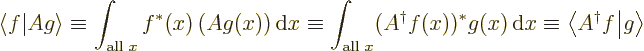 \begin{displaymath}
\left\langle\vphantom{Ag}f\hspace{-\nulldelimiterspace}\hsp...
....03em}\right.\!\left\vert\vphantom{A^\dagger f}g\right\rangle
\end{displaymath}