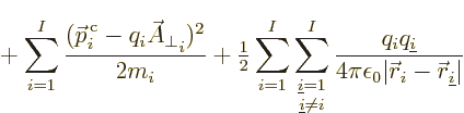 $\displaystyle \mbox{} + \sum_{i=1}^I \frac{({\skew0\vec p}^{\,\rm {c}}_i - q_i ...
...}}}{4\pi\epsilon_0\vert{\skew0\vec r}_i-{\skew0\vec r}_{{\underline i}}\vert}%
$