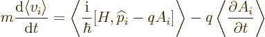 \begin{displaymath}
m \frac{{\rm d}\langle v_i\rangle}{{\rm d}t} =
\left\lang...
... q
\left\langle \frac{\partial A_i}{\partial t} \right\rangle
\end{displaymath}